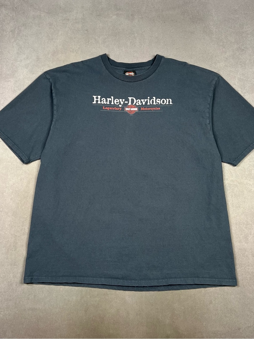 Harley-Davidson Men's Dark Blue Logo Short Sleeve Tee